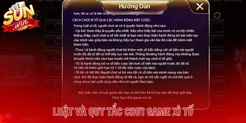 Luật và quy tắc chơi game xì tố