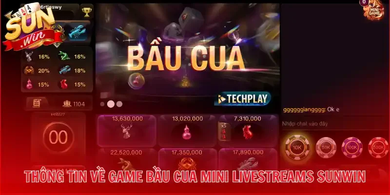 Thông tin về game Bầu Cua Mini Livestreams Sunwin